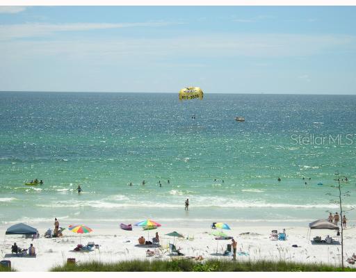 View - Blue green waters of the Gulf of Mexico as seen from the balcony