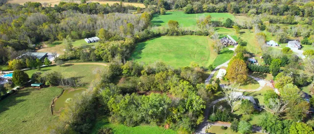 a view of a garden with a lake