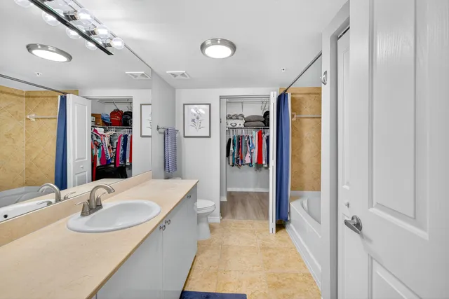a bathroom with a sink double vanity