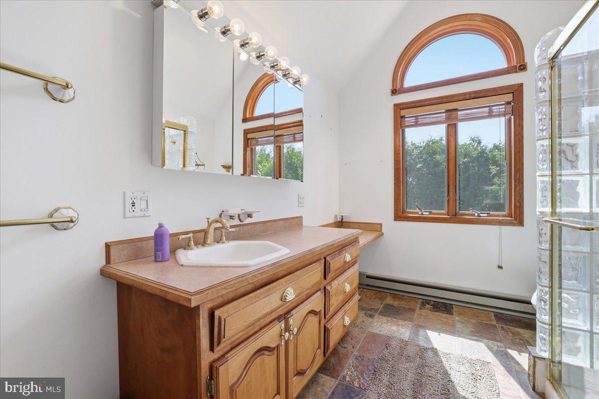 25 Fall Place Union Dale, PA 18470 - Photo 36 of 99 a bathroom with a sink and a mirror