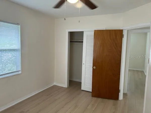 an empty room with a window