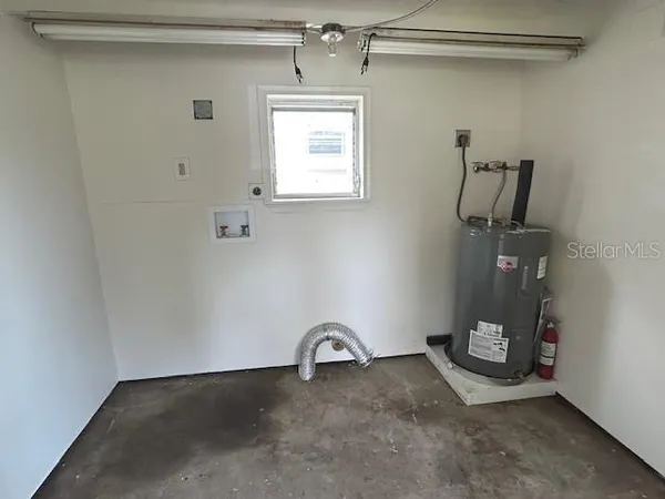 an outdoor space with garden view