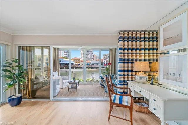a view of a living room and dining room