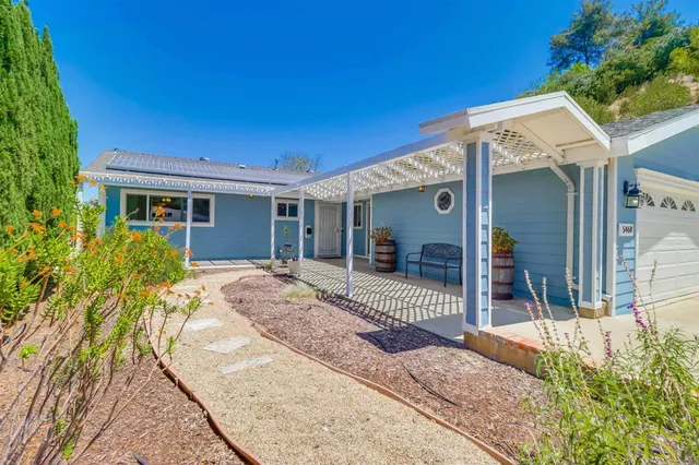 a view of a house with a patio