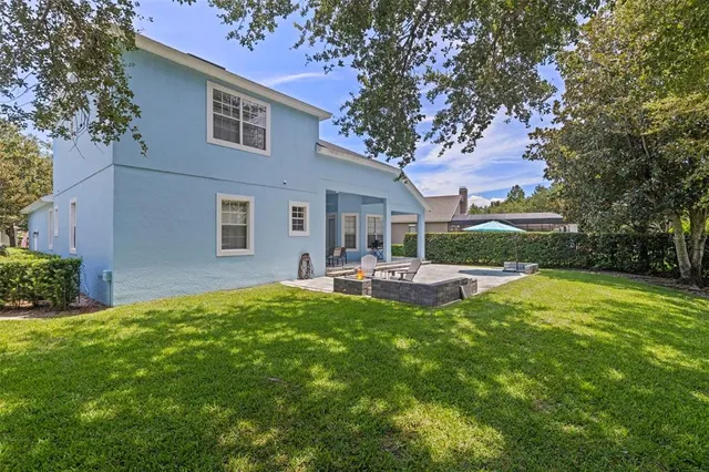 a view of a lake with a houses