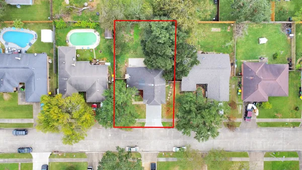 an aerial view of multiple house