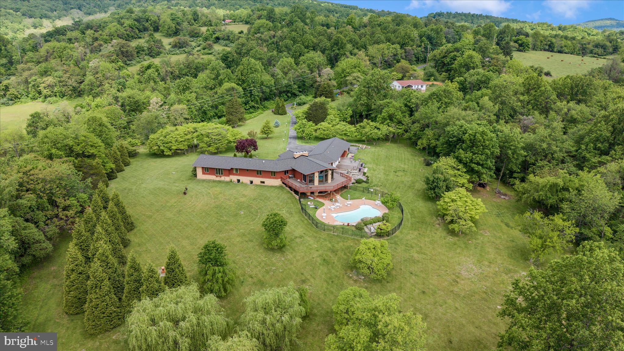 9237 Frostown Road Middletown, MD 21769 - Photo 102 of 113 an aerial view of a house with pool yard outdoor seating and yard