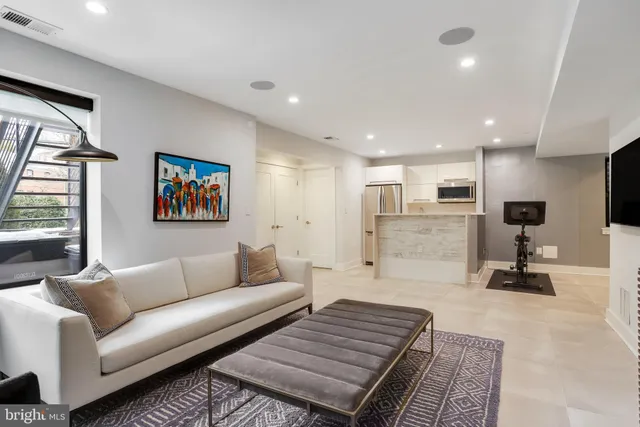 a living room with furniture