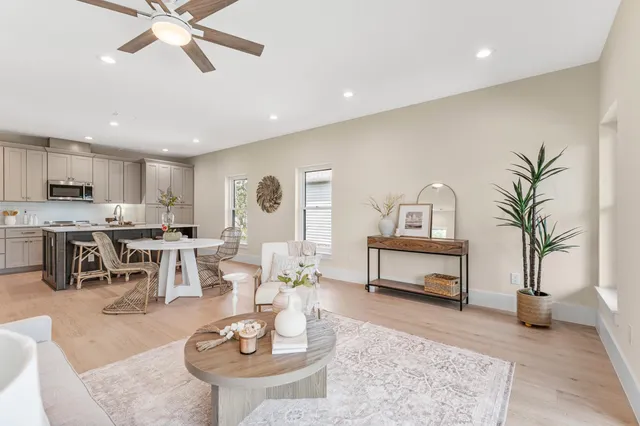 a living room with furniture