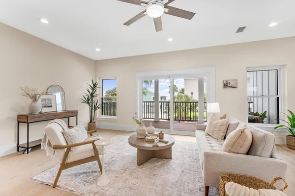a living room with furniture