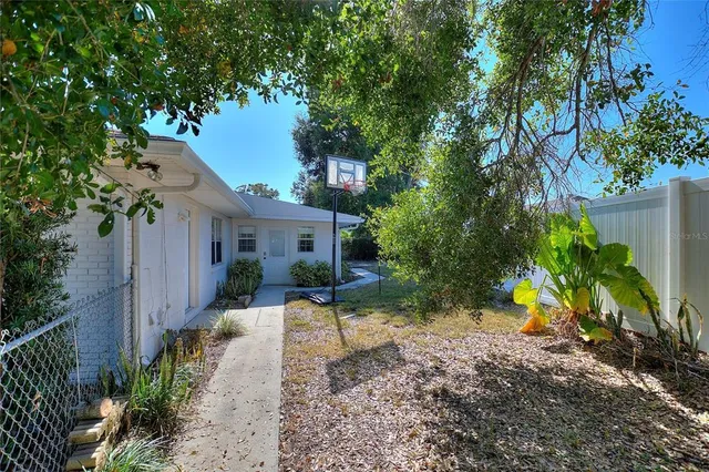 a backyard of a house