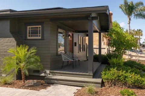 a front view of a house