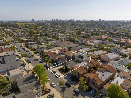 an aerial view of multiple house