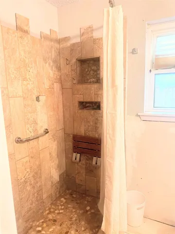 a bathroom with a shower