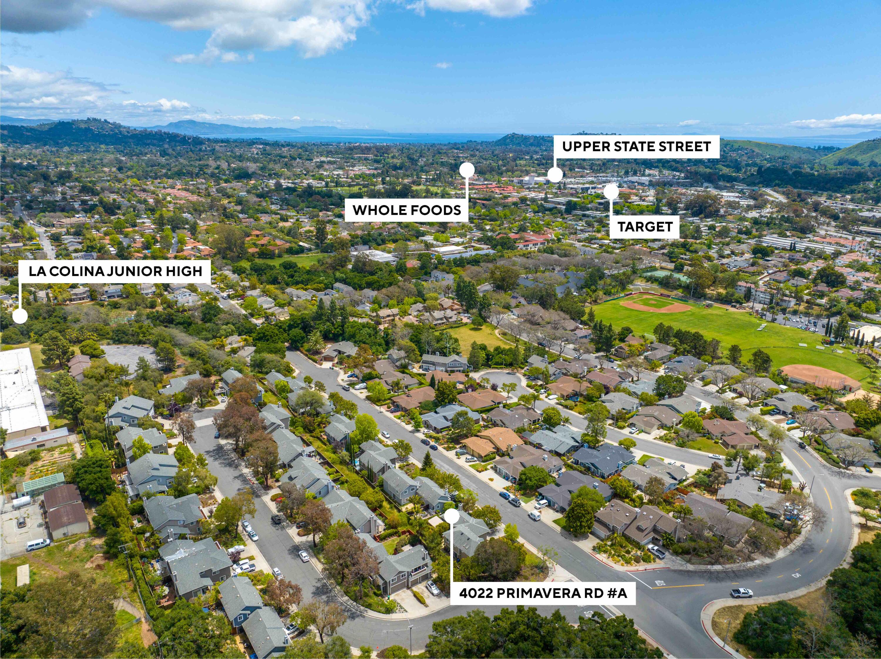 4022 Primavera Road, Unit A Santa Barbara, CA 93110 - Photo 12 of 28 Aerial southeast - 4022 Primavera Road