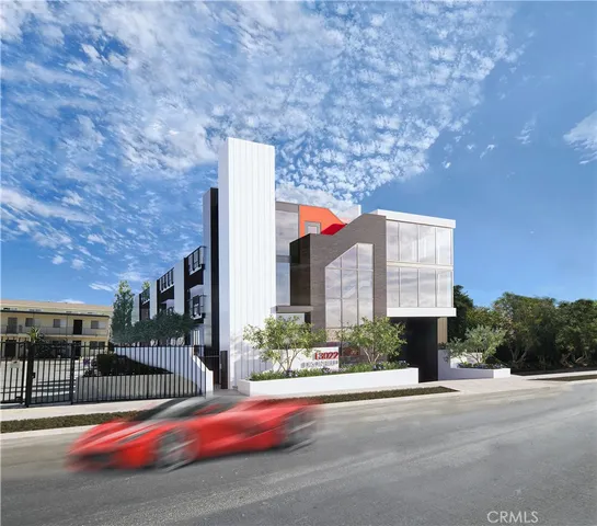 a building with trees in front of it