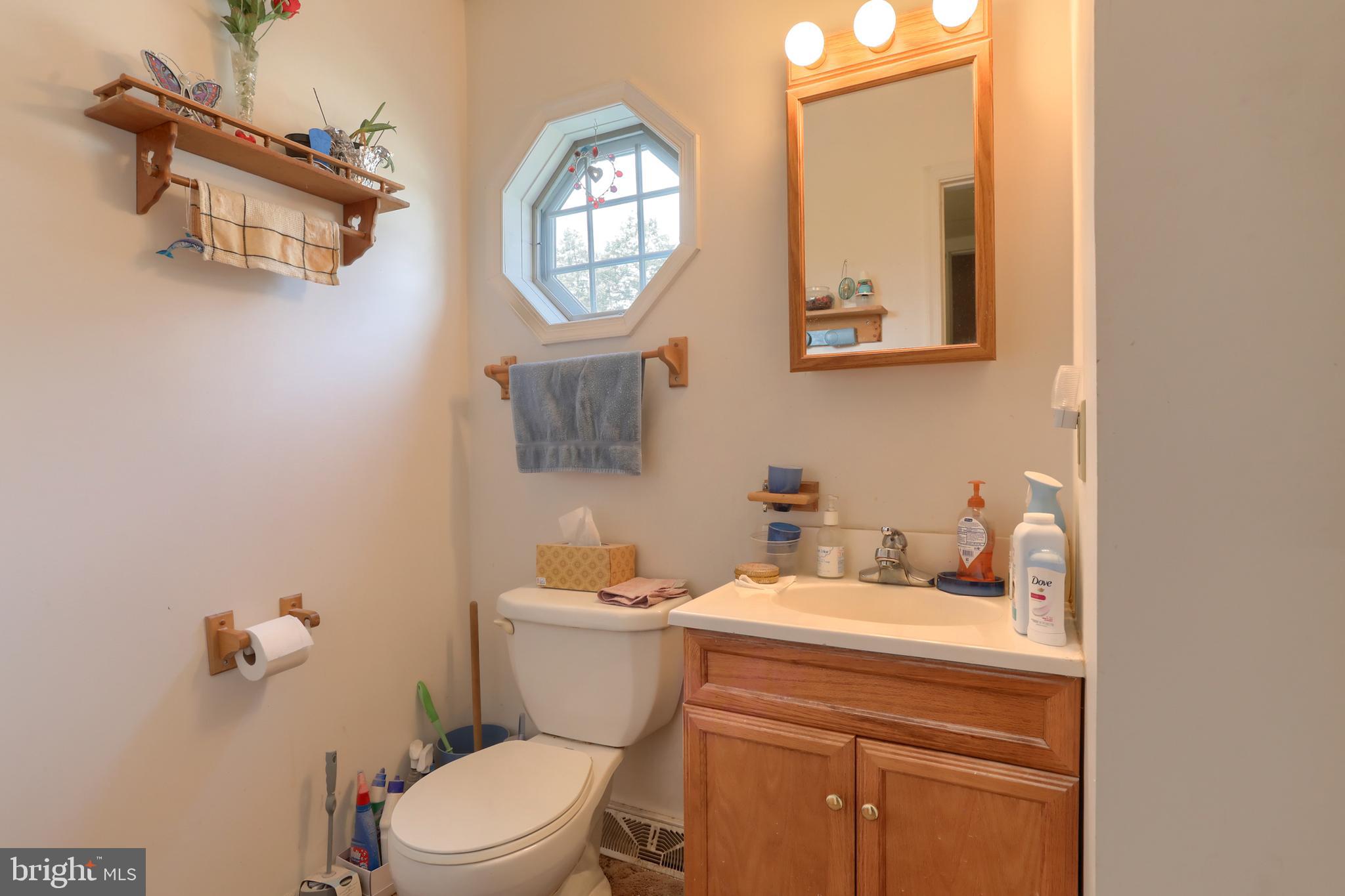 13 Montello Road Reading, PA 19608 - Photo 14 of 54 a bathroom with a toilet a sink and mirror