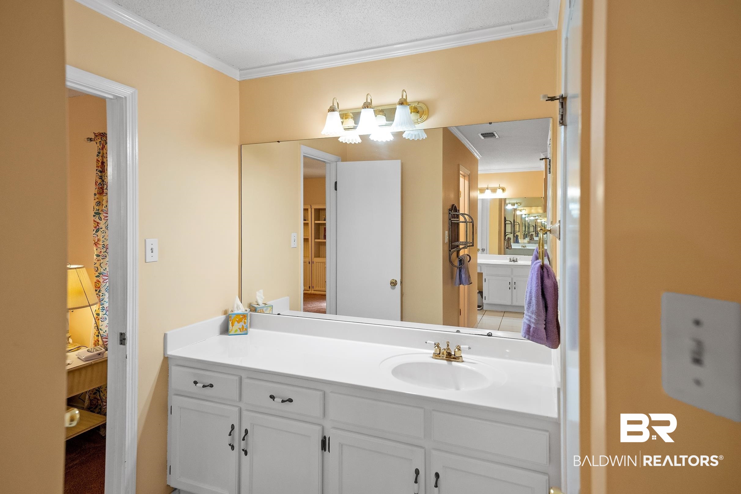 4026 Kingsrow Row Mobile, AL 36619 - Photo 22 of 51 Bathroom with crown molding and vanity