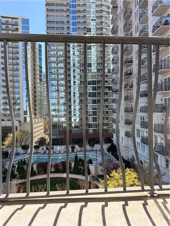 a view of a building from a window