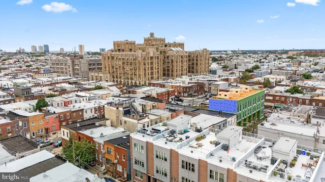 an aerial view of a city