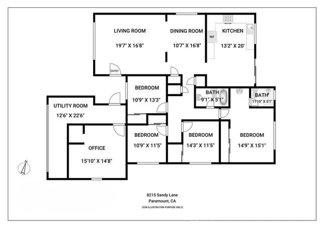 $895,000 | 8215 Sandy Lane, Paramount, CA 90723