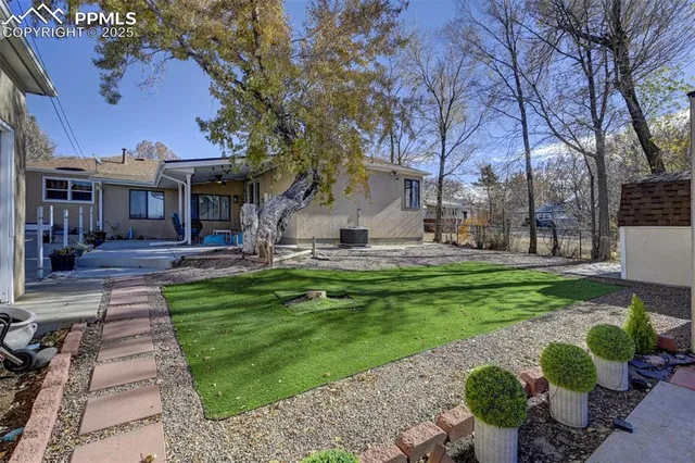 a view of a house with patio