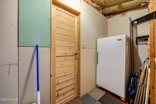 a view of a patio with wooden floor