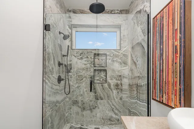 a bathroom with a shower