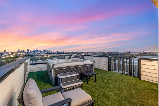 a view of a terrace with a yard