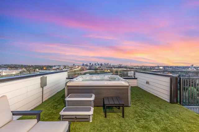 a terrace with outdoor seating