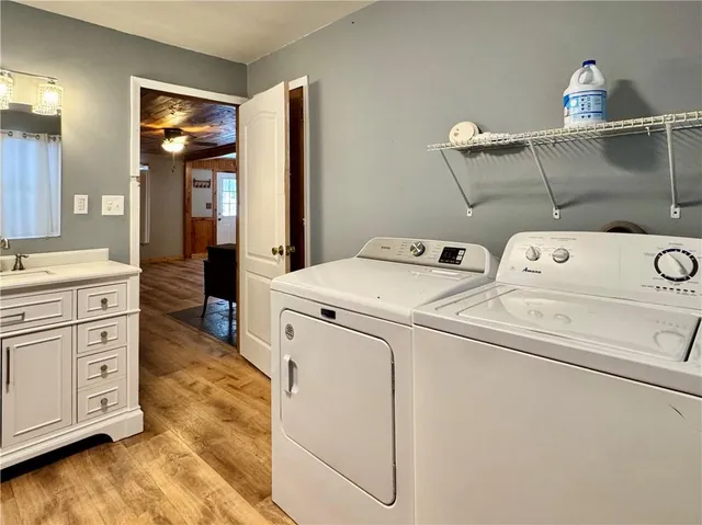a bedroom with a bed and cabinets