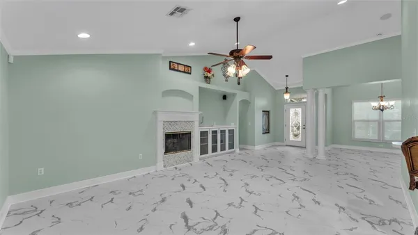 a view of a livingroom with furniture