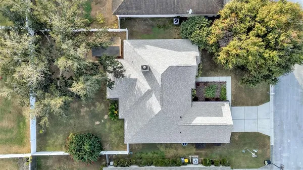 an aerial view of a house