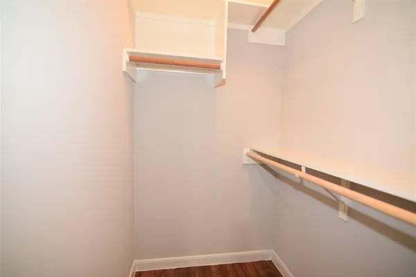 a view of small space with racks on the wall