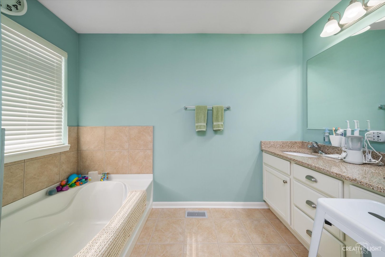 3521 English Prairie Road Elgin, IL 60124 - Photo 20 of 35 a bathroom with a tub sink and mirror