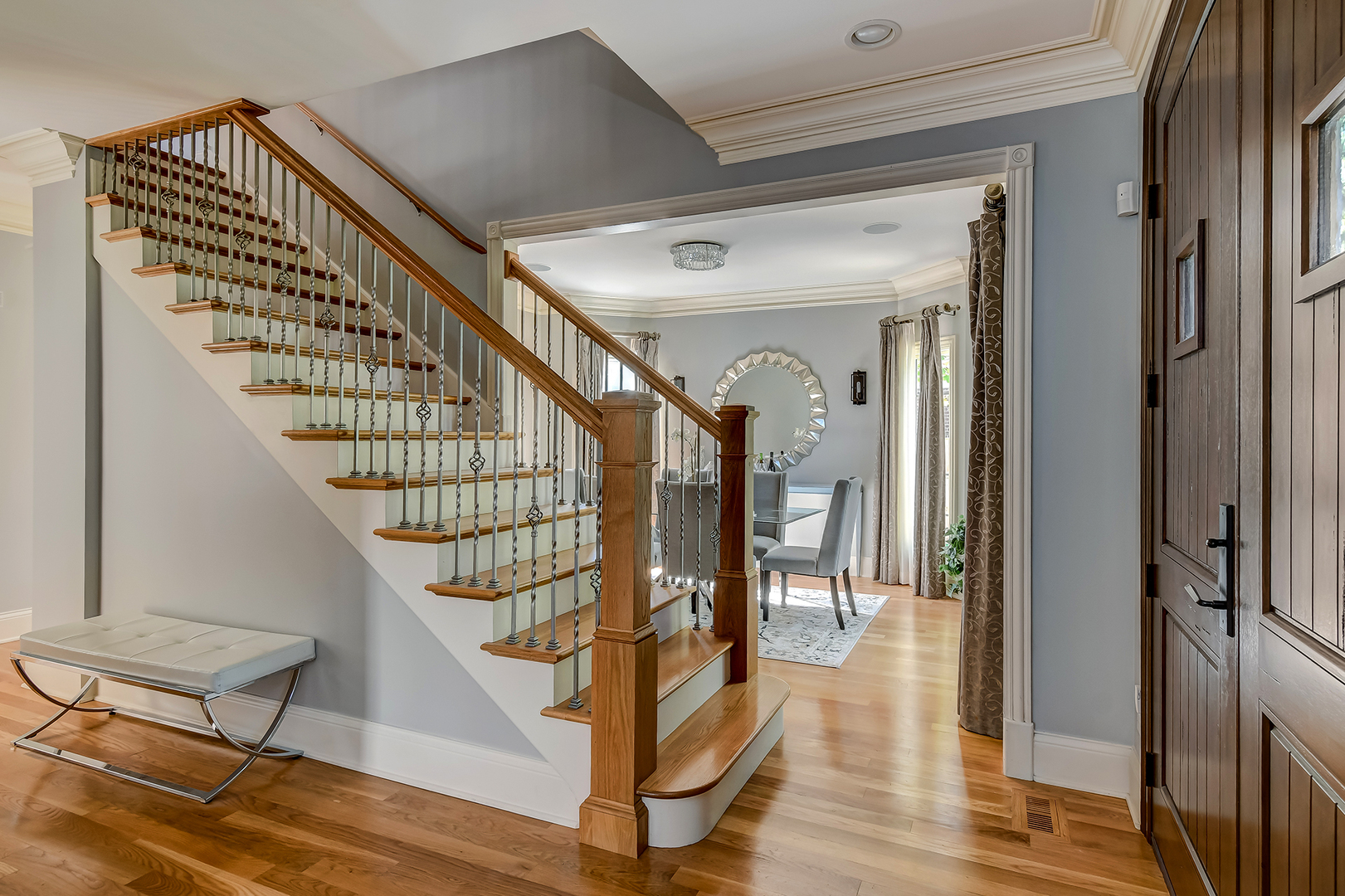621 North County Line Road Hinsdale, IL 60521 - Photo 5 of 48 a view of entryway and hall with wooden floor