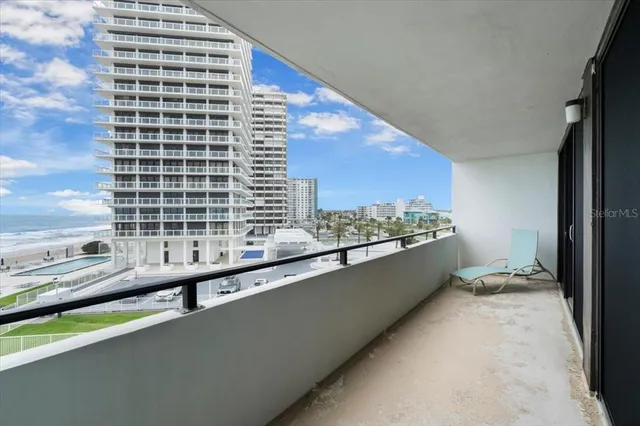 a view of balcony with an outdoor space