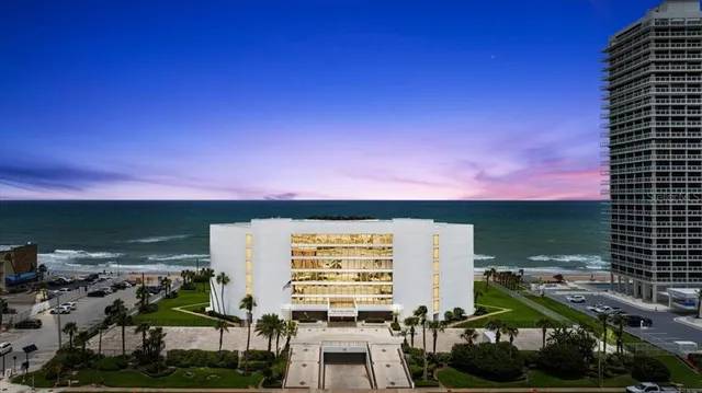 a view of a swimming pool with outside view