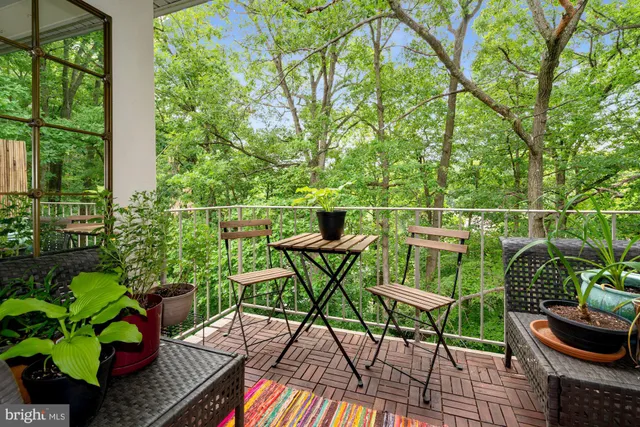 a view of a chairs and table in the patio
