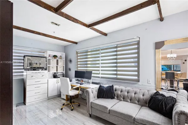 a work space with furniture