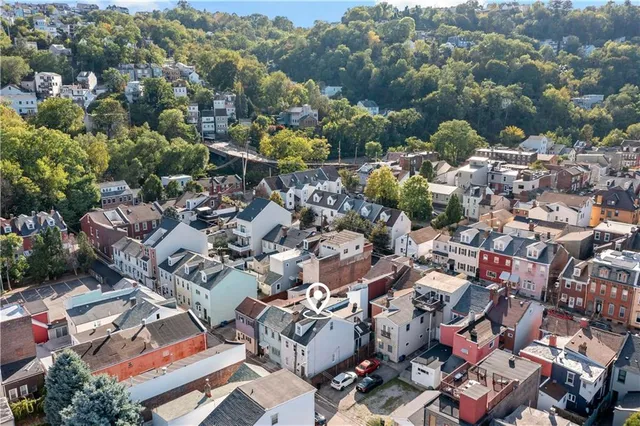 an aerial view of a city