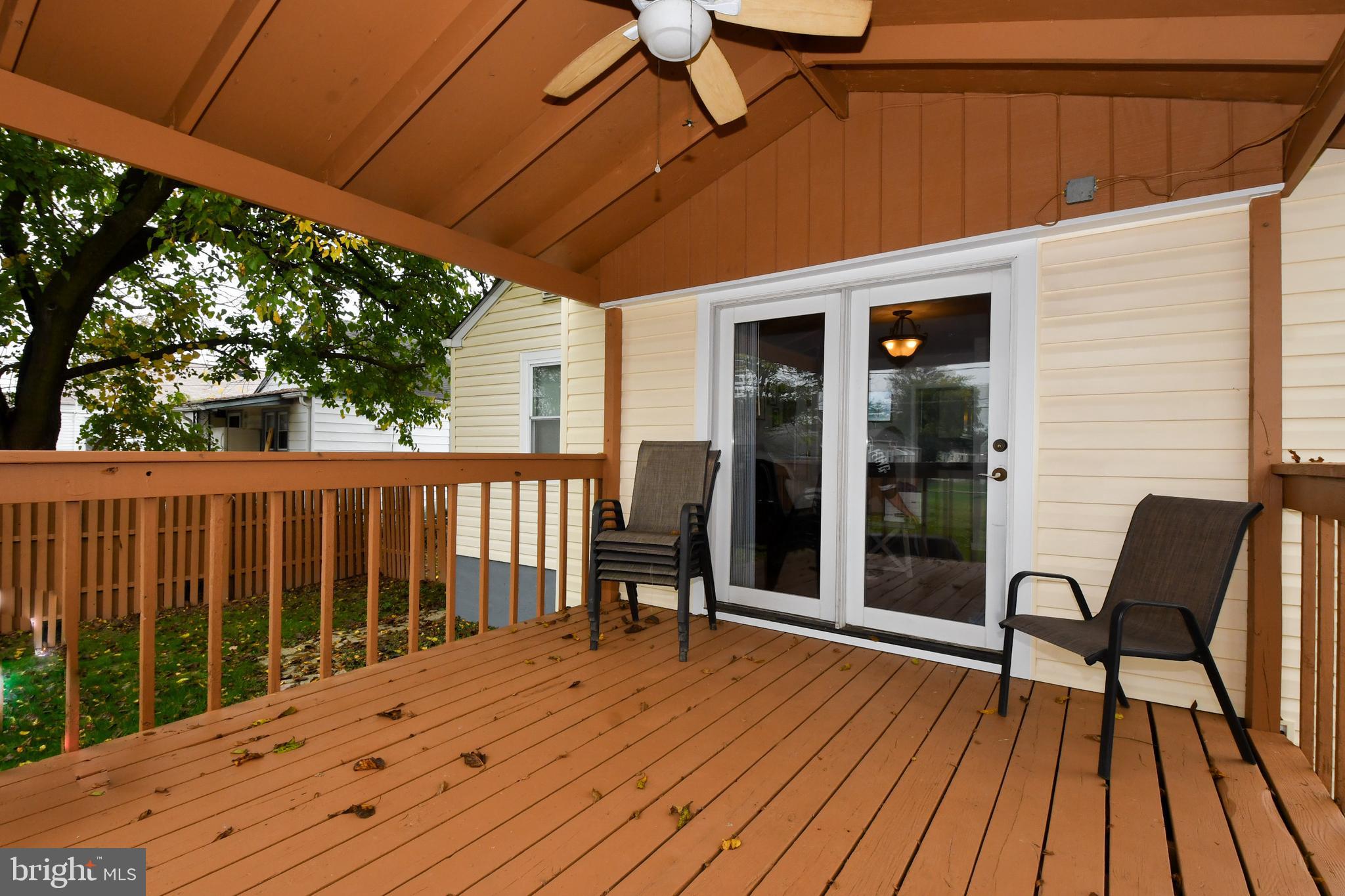 217 German Hill Road Baltimore, MD 21222 - Photo 18 of 25 Covered Rear Deck with Ceiling Fan