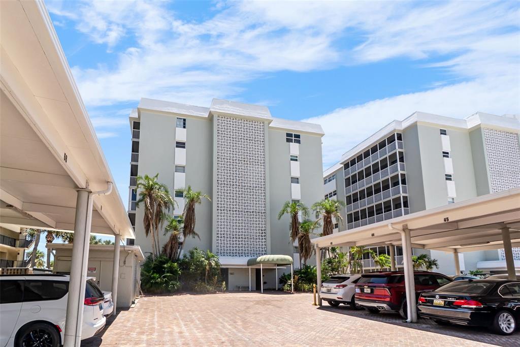 a car parked in front of a building