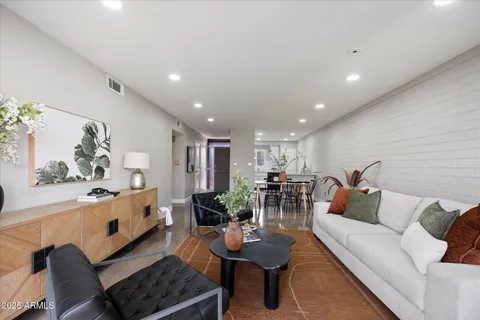 a living room with furniture