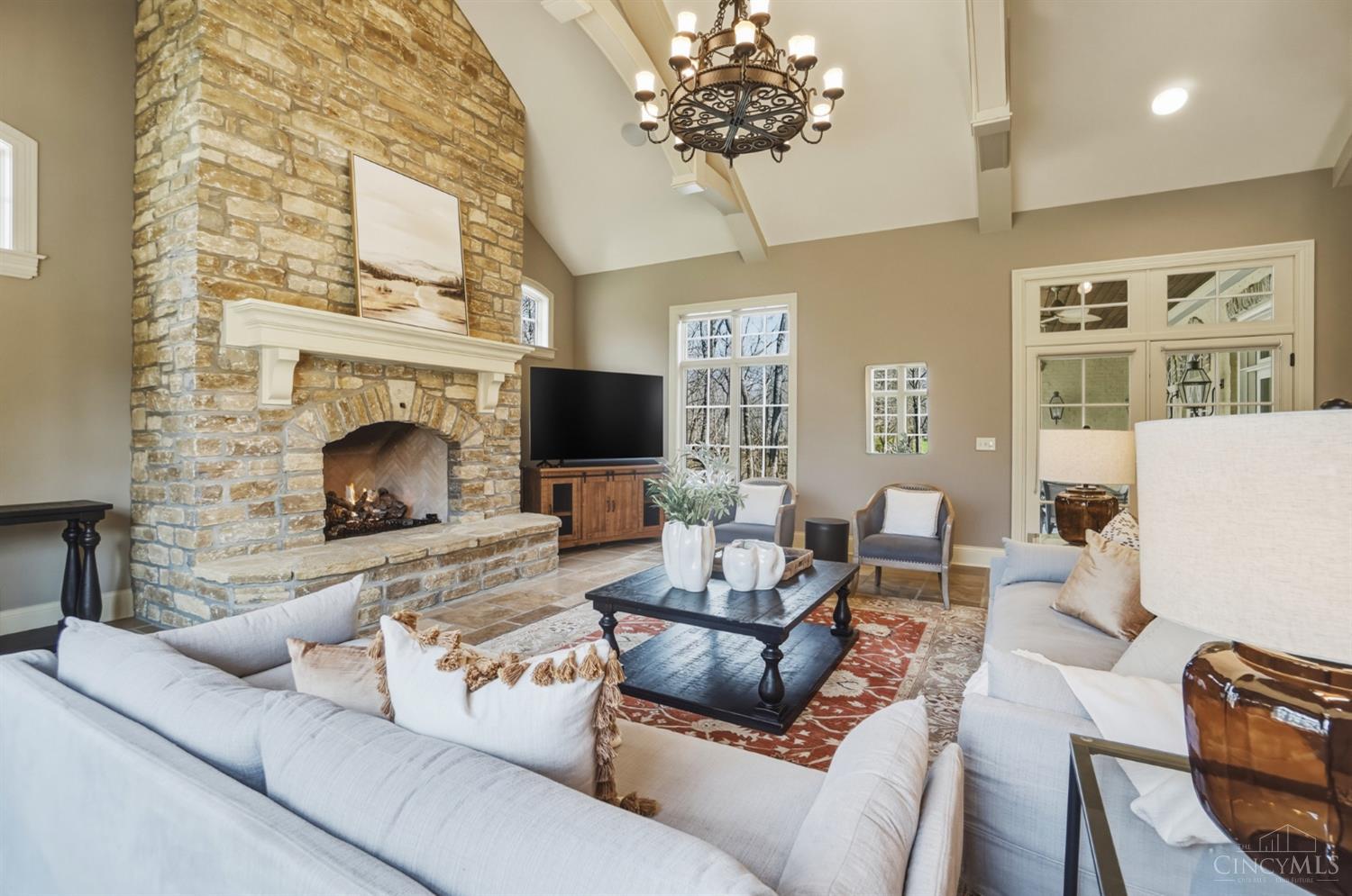 1054 Observatory Point Maineville, OH 45039 - Photo 19 of 82 Look at the 2 story stone gas fireplace.
