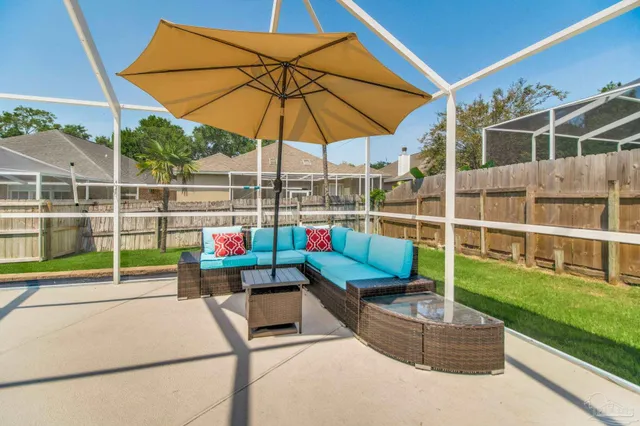 a view of outdoor space with seating