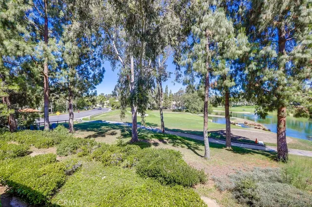 a backyard of a house with trees