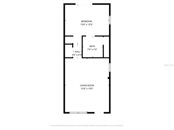 a picture of a bench in front of a door