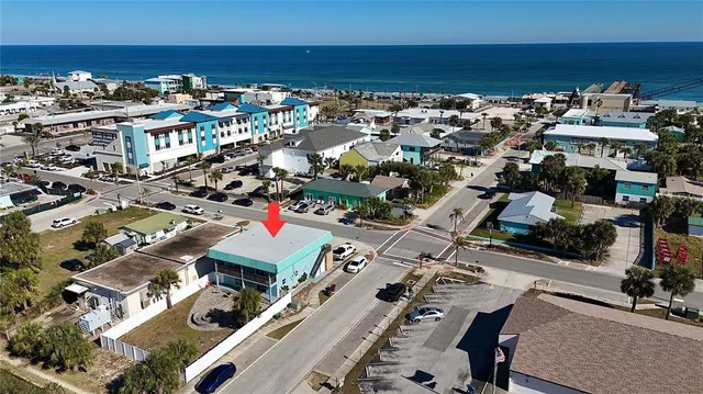 an aerial view of a city