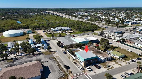 an aerial view of a city